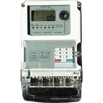 Three Phase Sts Keypad Prepaid Energy Meter with Plug-in GPRS Module